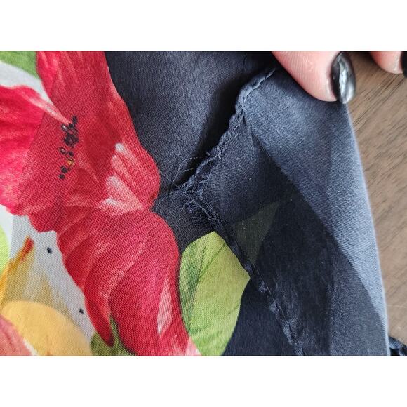 Charter Club Vintage Floral Polka Dots Rectangle Scarf 100% Silk 15 x 60 inches - Picture 7 of 7